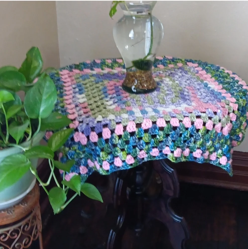 Unicorn Mermaid Inspired, Handmade Crochet 3 Pcs Mini Throw Afghan Decor Set